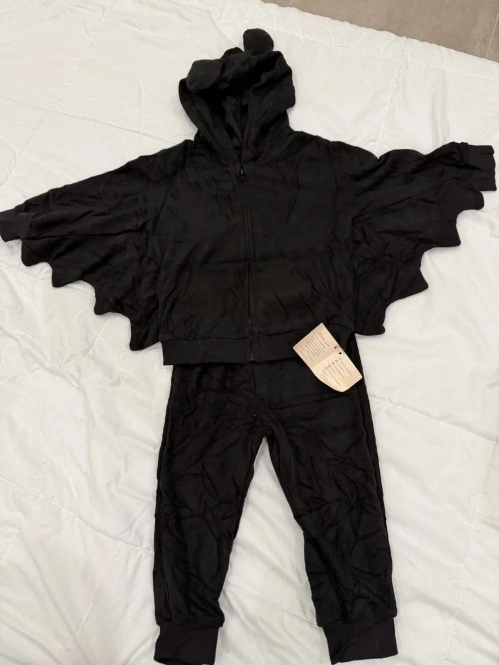 Baby boy/girl black Bat Hoodie & Pants Set - Cute Ear Hood 18-24m